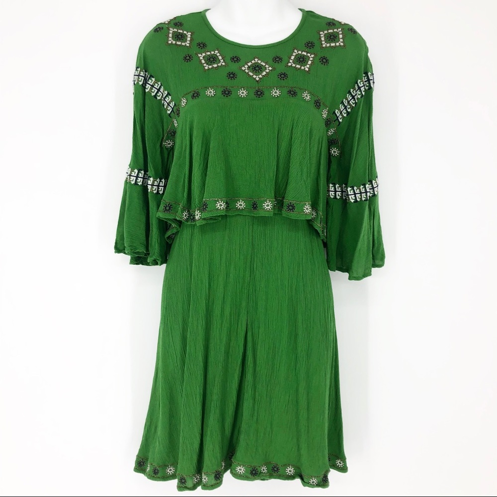 Chelsea & Violet Small Green Boho Chic Dress